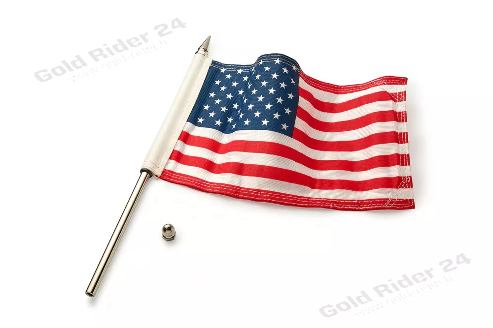 Porte drapeau, finition chrome 