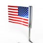Porte drapeau lumineux, finition chrome